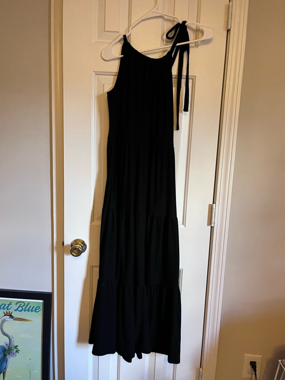 NWOT Kaileigh Black Halter Tiered Maxi Dress Size M